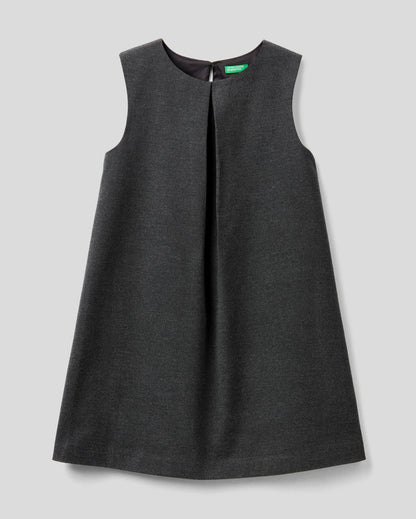 Dark Grey Sleeveless Flannel Dress Benetton