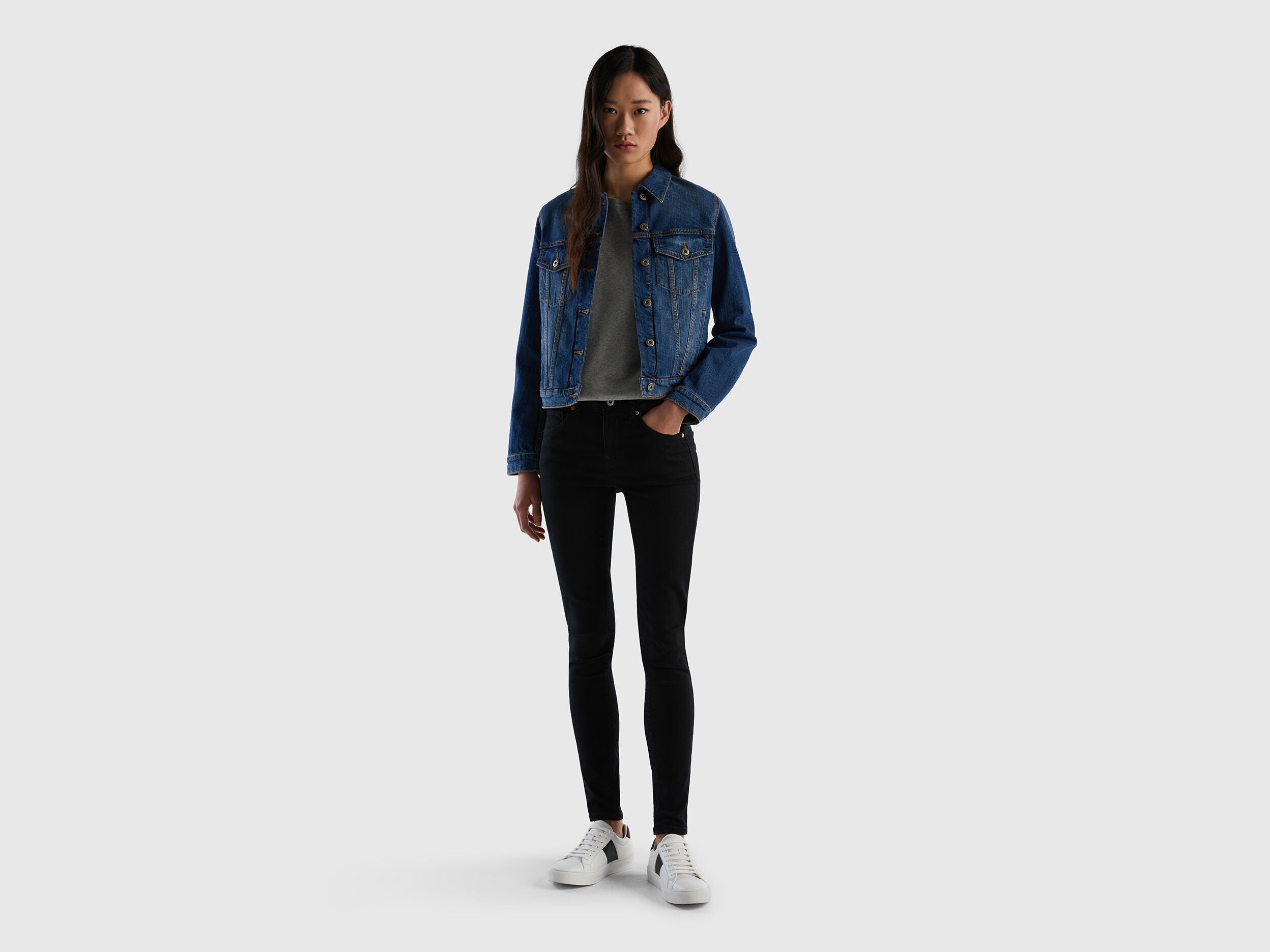 Skinny Fit Push Up Jeans Benetton