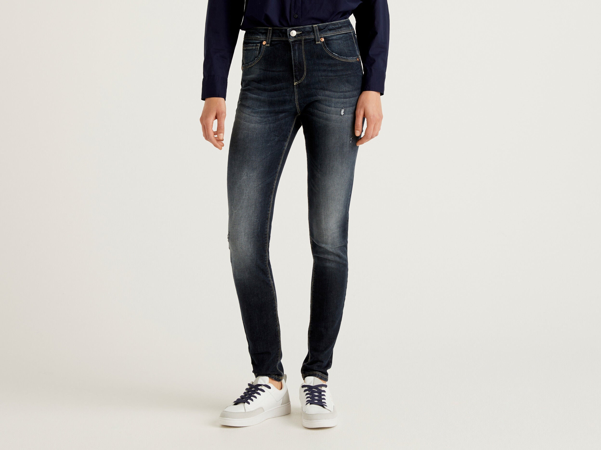 Skinny Fit Push Up Jeans Benetton