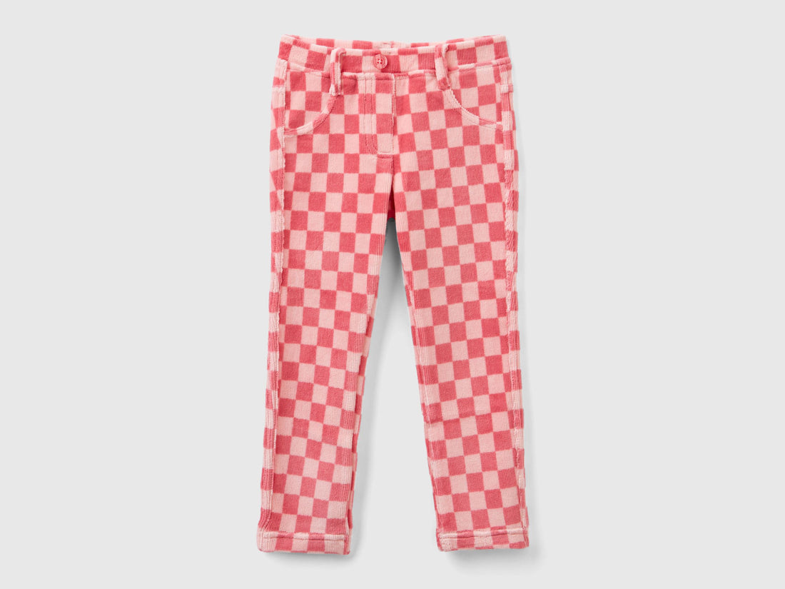 Pink Jeggings With Checkered Print_4OUUGE01D_64B_01