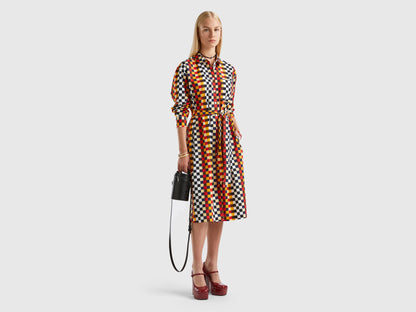 Patterned Midi Shirt Dress