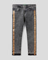 Black "Eco-Recycle" Denim Jeans With Gold Bands Benetton