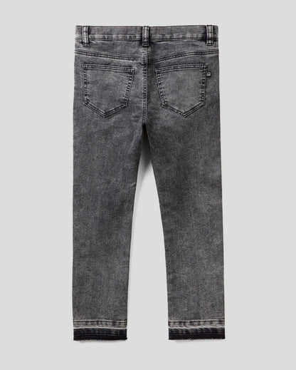 Black "Eco-Recycle" Denim Jeans With Gold Bands Benetton