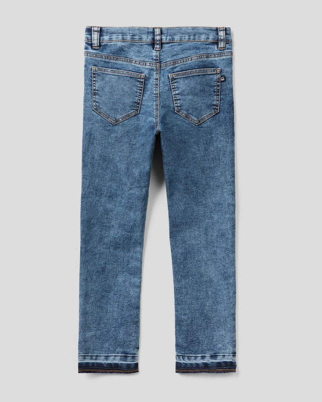 Blue "Eco-Recycle" Denim Jeans With Gold Bands Benetton