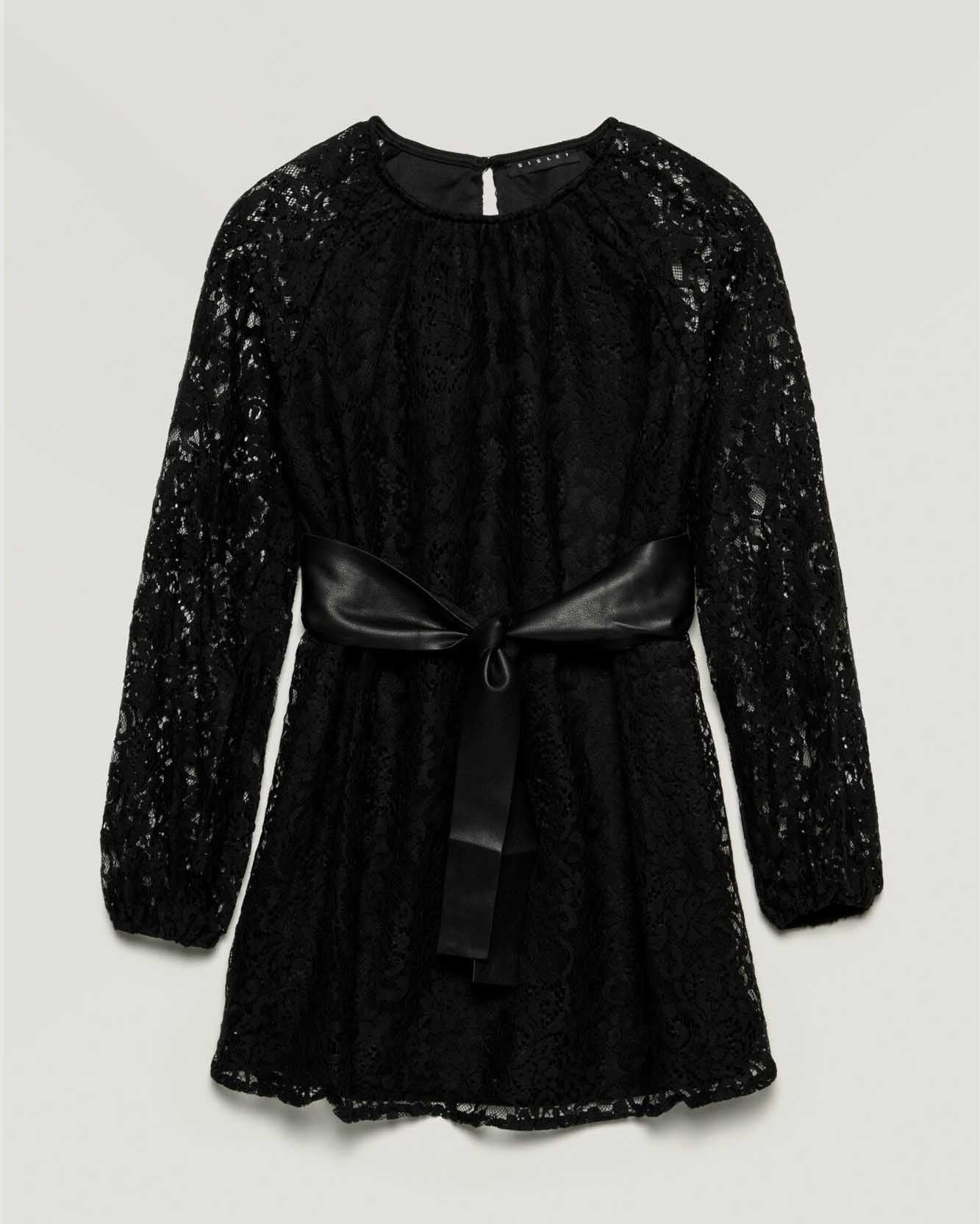 Black Dress+belt Sisley