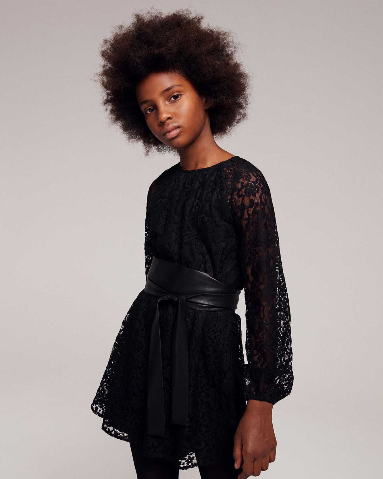Black Dress+belt Sisley