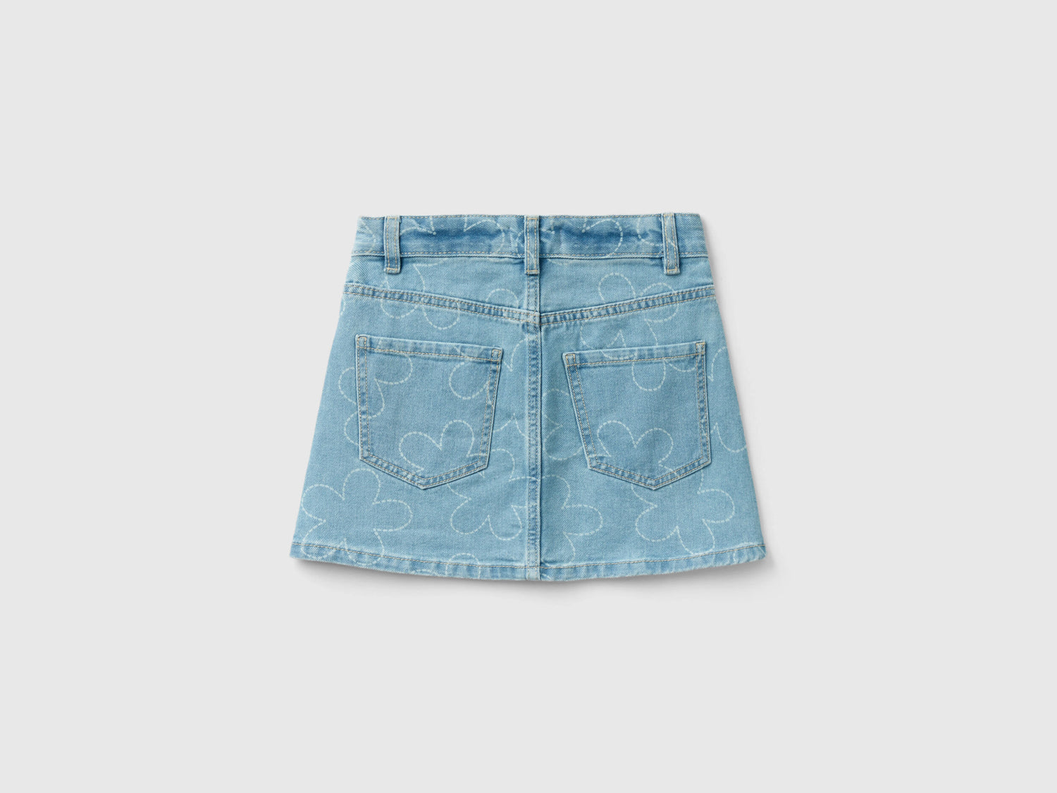 Denim Mini Skirt With Flowers_4VUGC001C_901_02