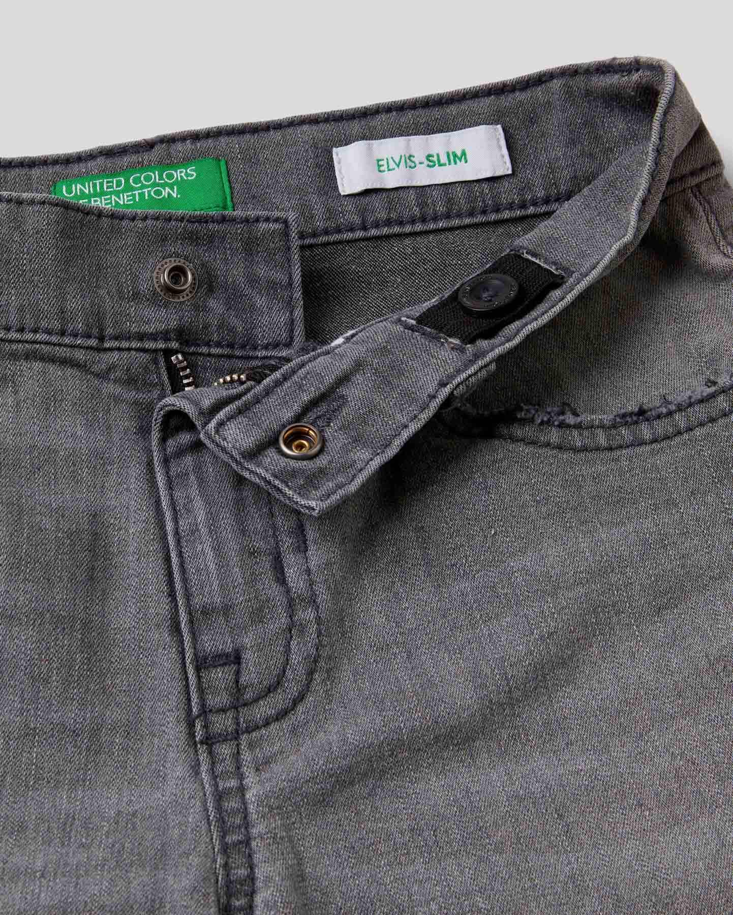 Dark Grey "Eco-Recycle" Slim Fit Jeans Benetton