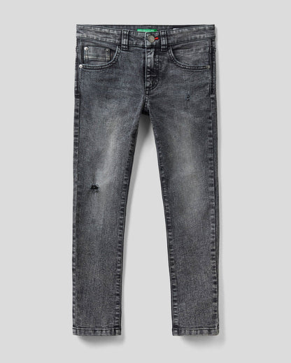 Black Skinny Fit Jeans In "Eco-Recycle" Denim Benetton
