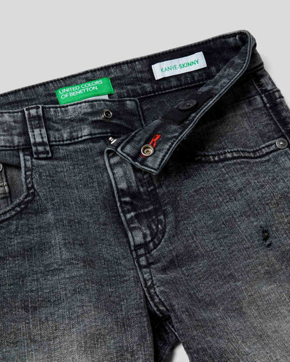 Black Skinny Fit Jeans In "Eco-Recycle" Denim Benetton