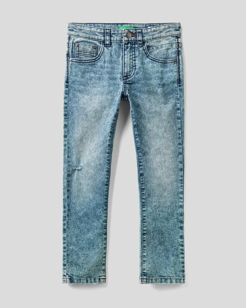 Light Blue Skinny Fit Jeans In "Eco-Recycle" Denim Benetton