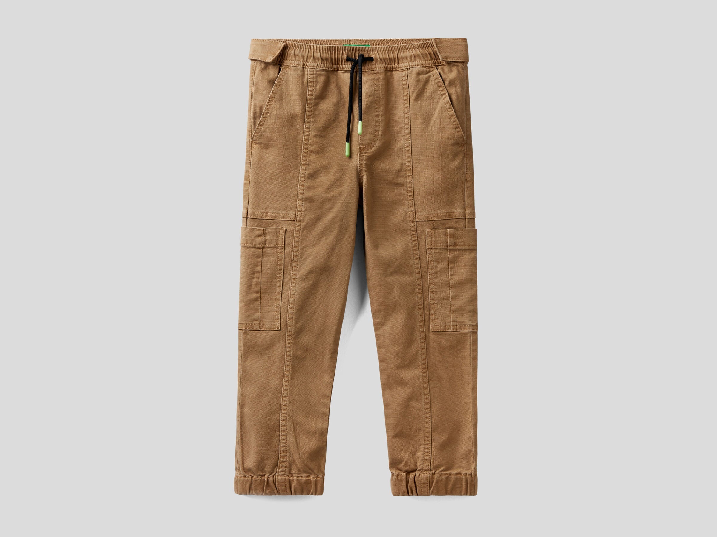 Cargo Trousers With Drawstring Benetton