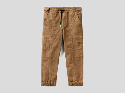 Cargo Trousers With Drawstring Benetton