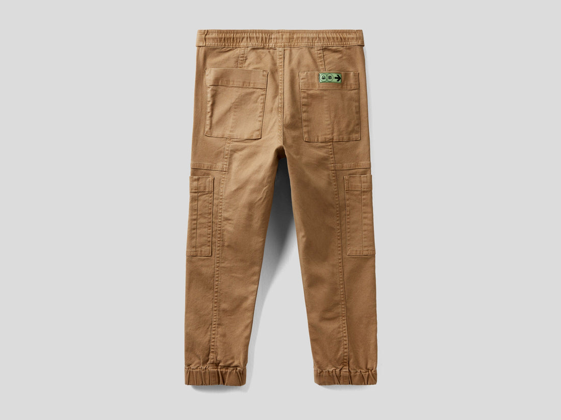 Cargo Trousers With Drawstring Benetton