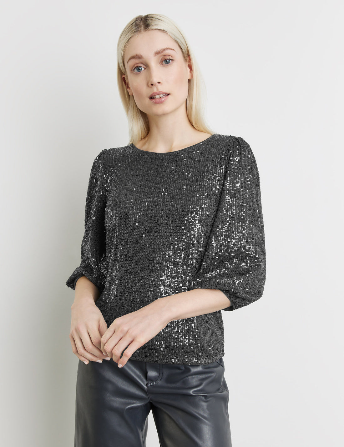 Blouse Top With All-Over Sequins_571314-16106_2270_01