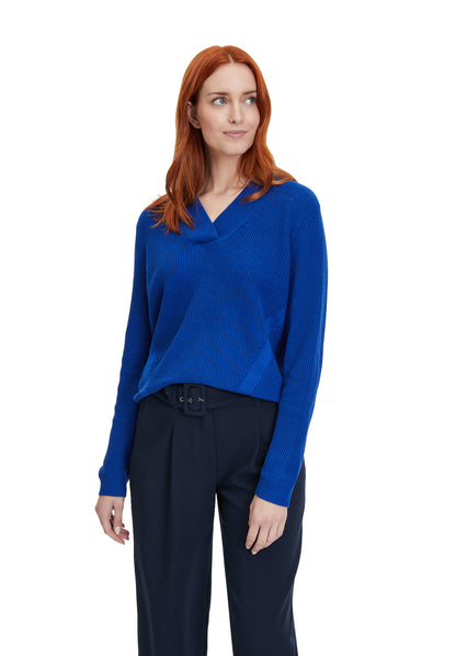 Blue Ribbed Short Pullover_5999-2229_8329_03