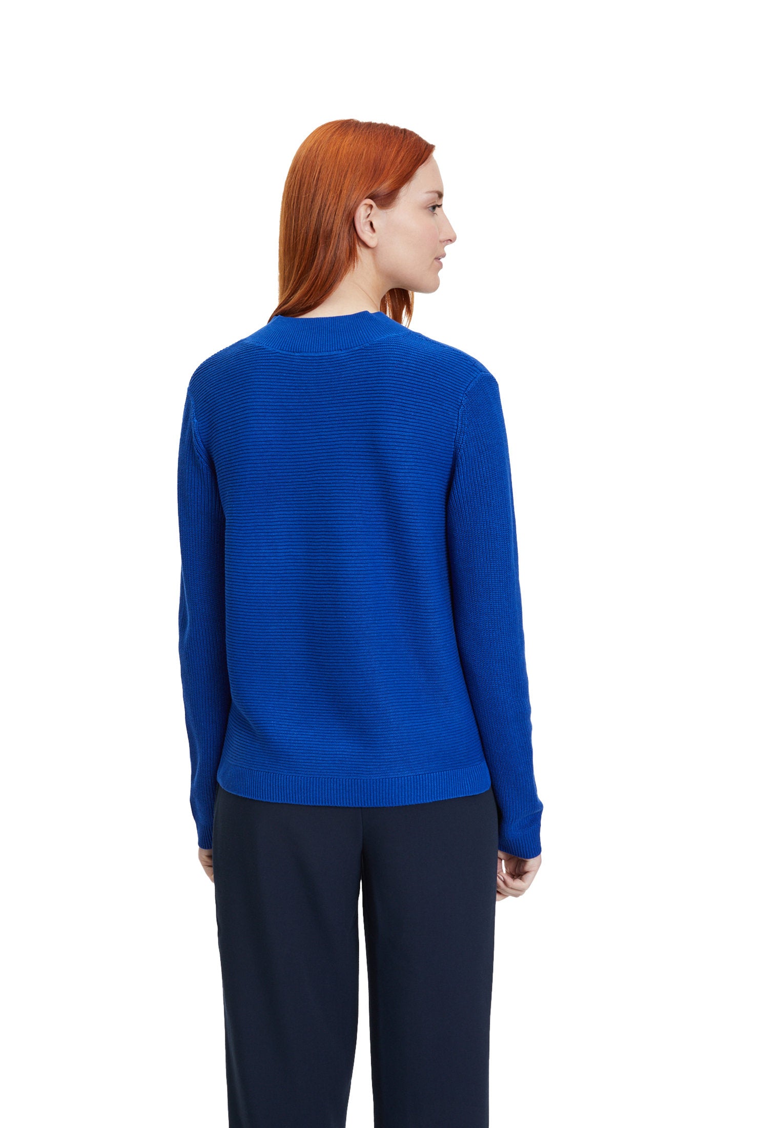 Blue Ribbed Short Pullover_5999-2229_8329_04