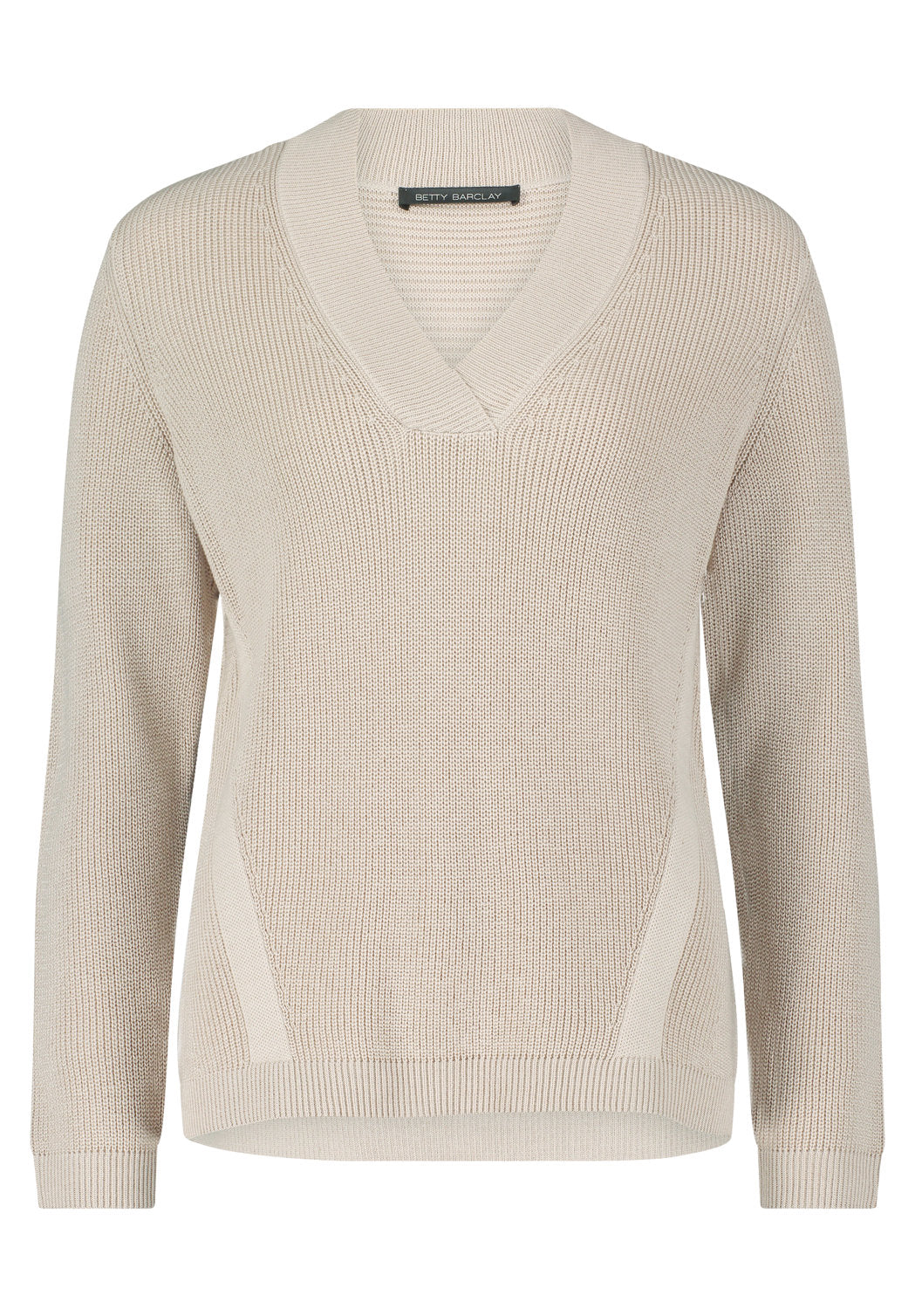 Beige Ribbed Short Pullover_5999-2229_9106_01