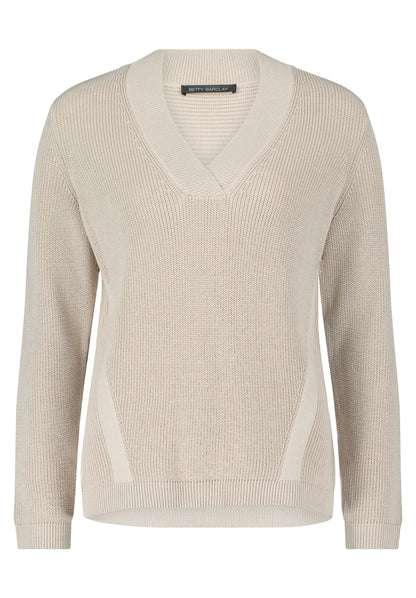 Beige Ribbed Short Pullover_5999-2229_9106_01