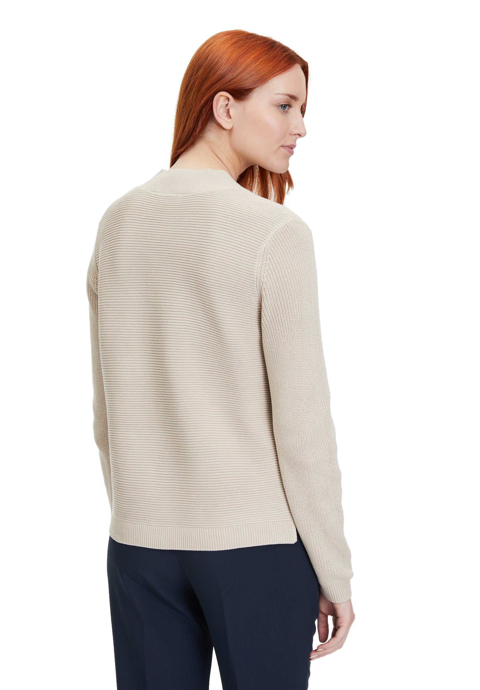 Beige Ribbed Short Pullover_5999-2229_9106_04