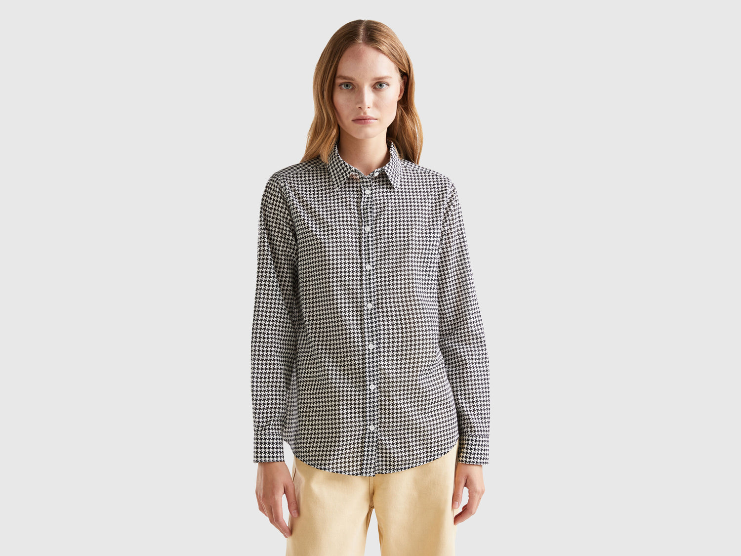 Black And White Houndstooth Shirt