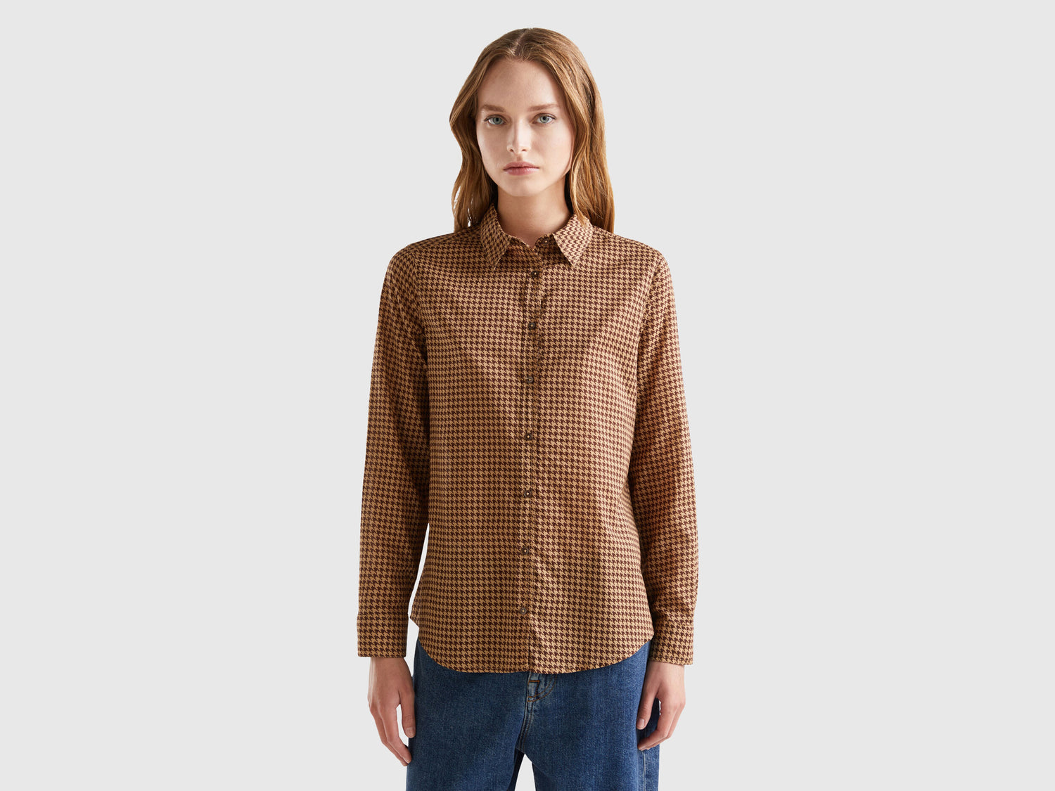 Brown Houndstooth Shirt
