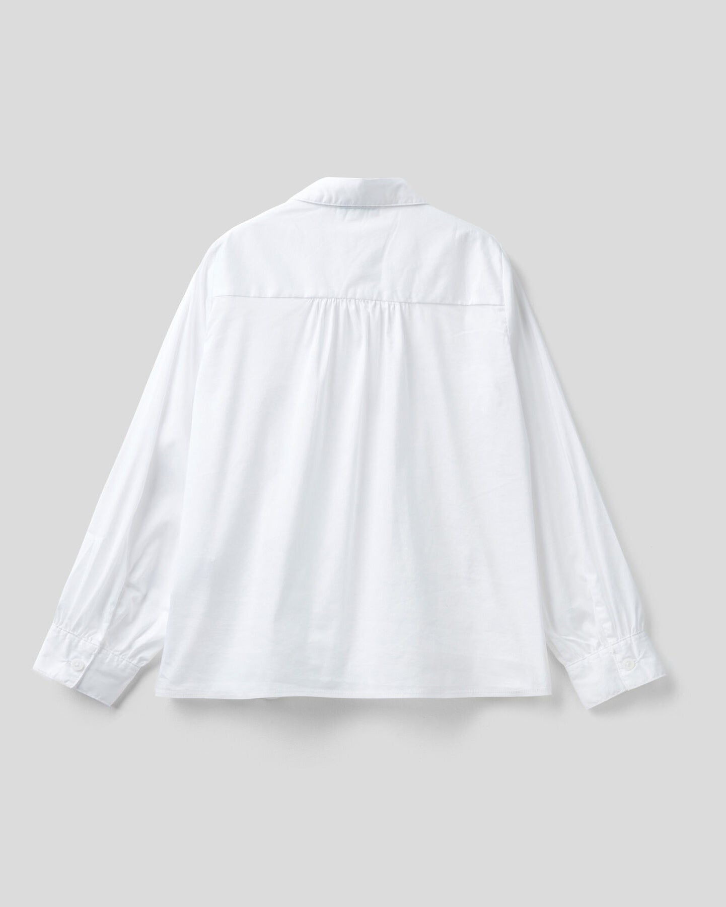 White Shirt With Rouches On The Yoke