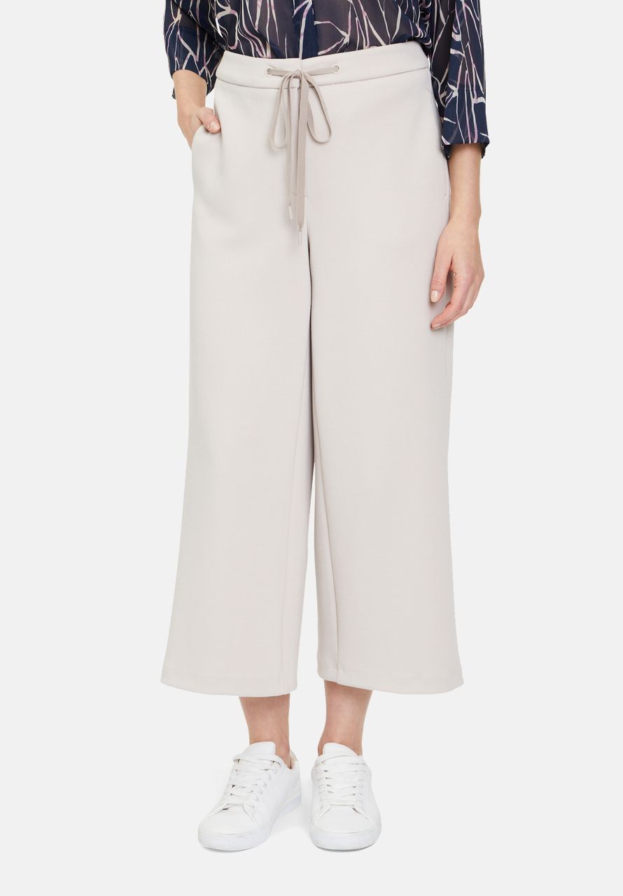 Beige Wide Leg Cropped Slip-On Trousers_6382-3054_1039_02