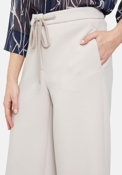 Beige Wide Leg Cropped Slip-On Trousers_6382-3054_1039_08