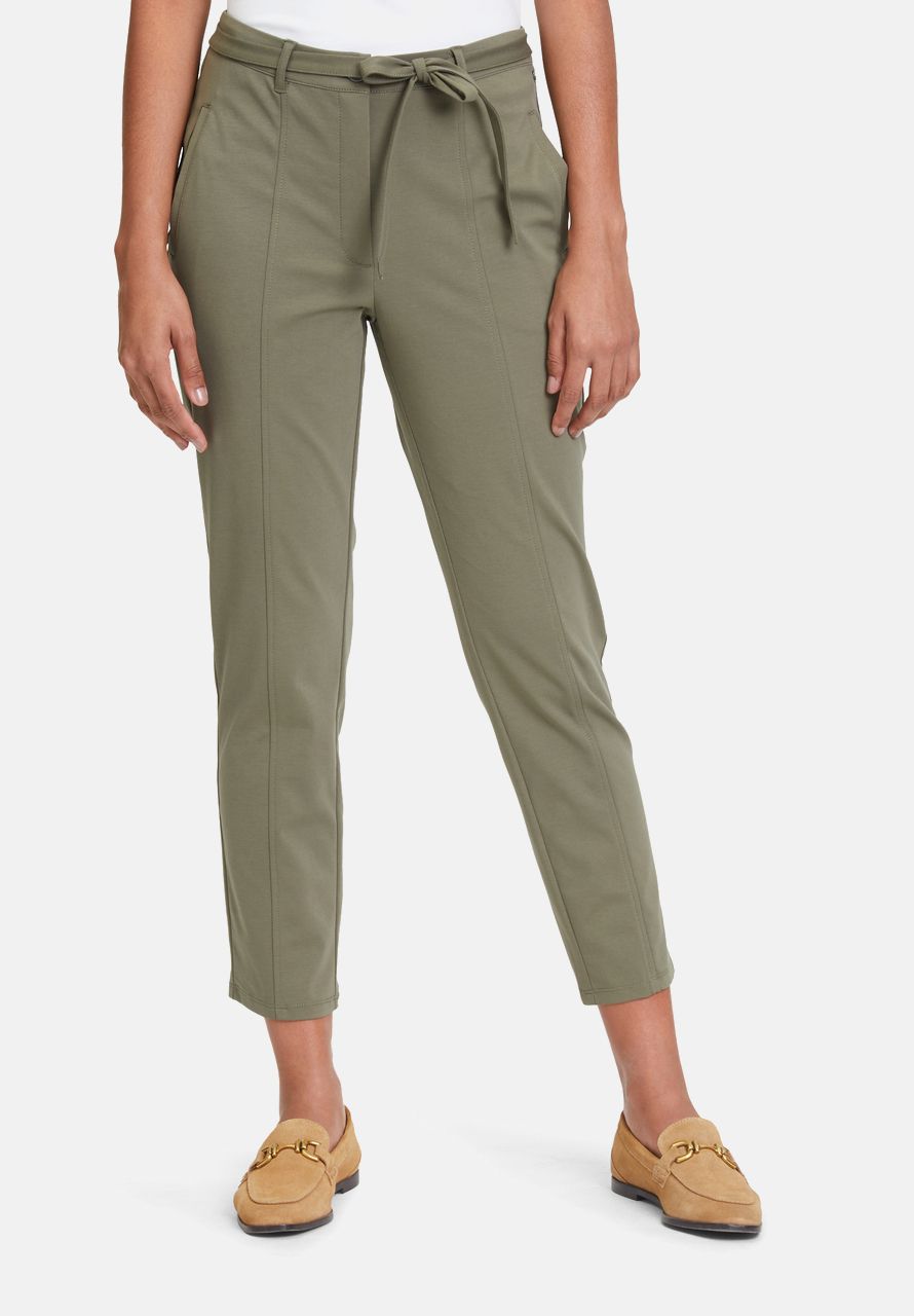 Khaki Green Belted Dress Trousers_6385-3138_5781_03