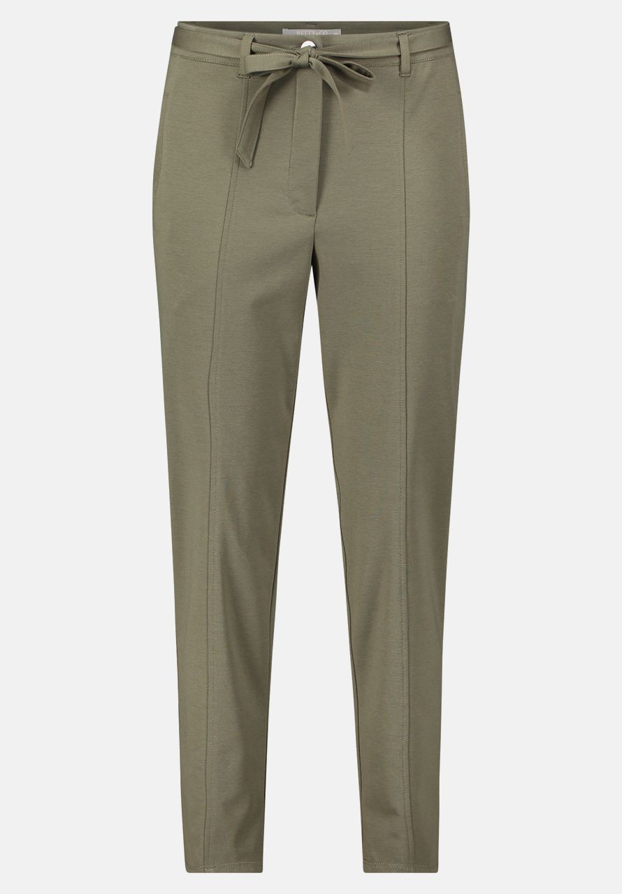 Khaki Green Belted Dress Trousers_6385-3138_5781_06