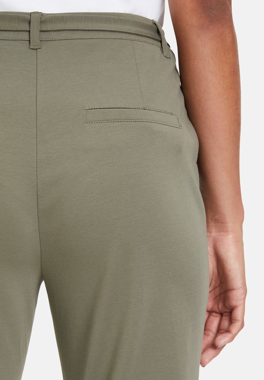 Khaki Green Belted Dress Trousers_6385-3138_5781_08