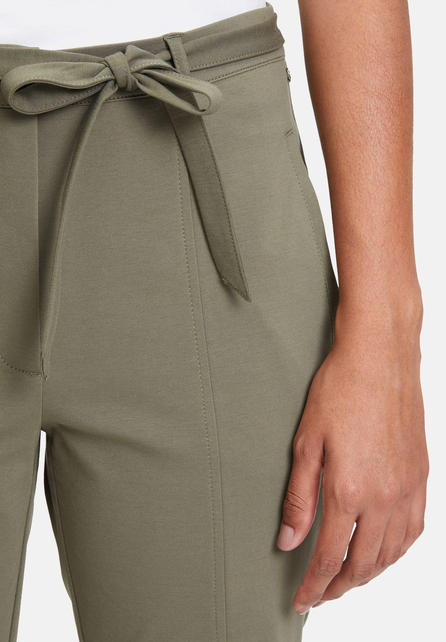 Khaki Green Belted Dress Trousers_6385-3138_5781_09