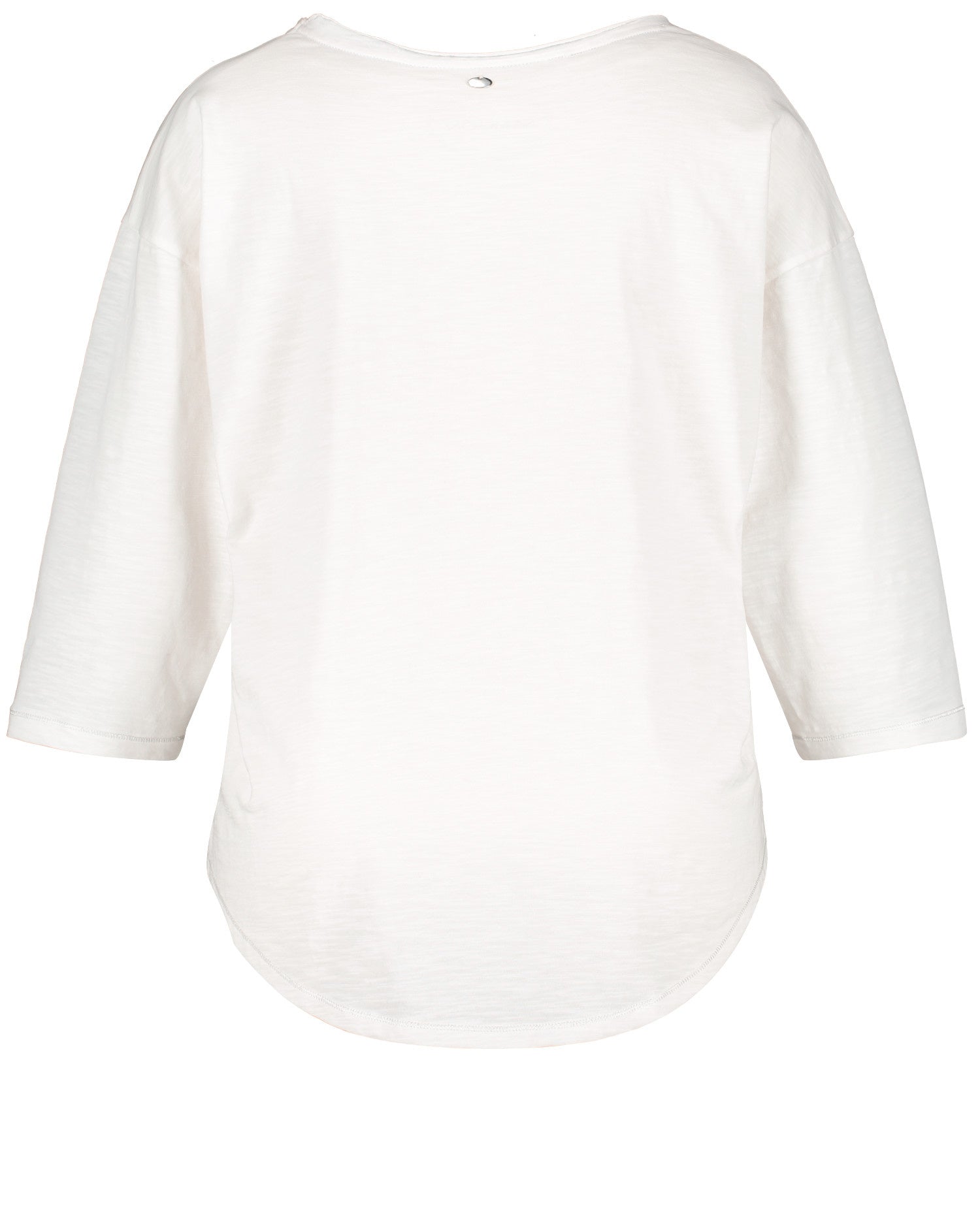 White T-Shirt 3/4-Sleeve Roundneck Samoon
