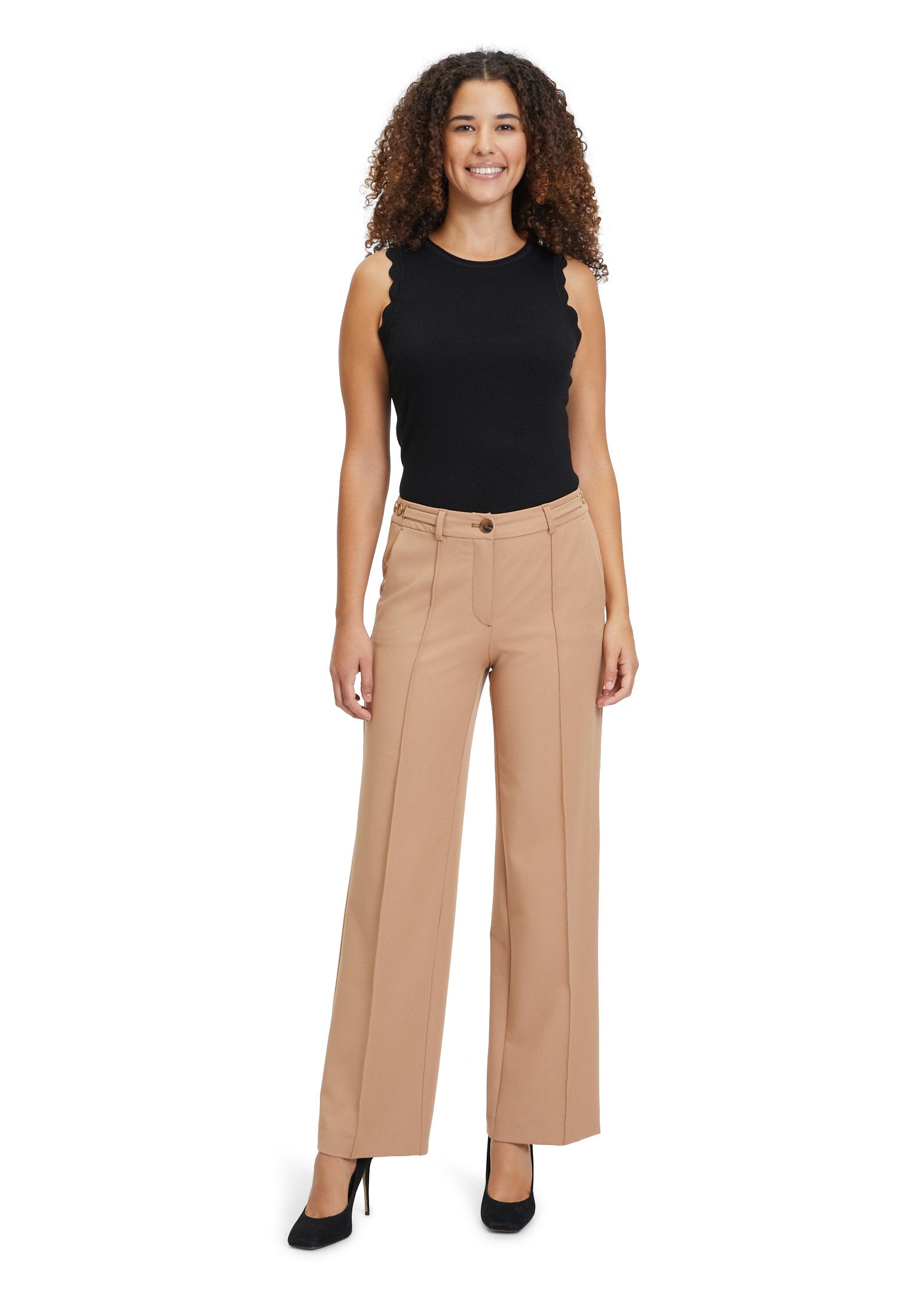 Beige Dress Trousers With Center Pleat_6831-1055_7030_05
