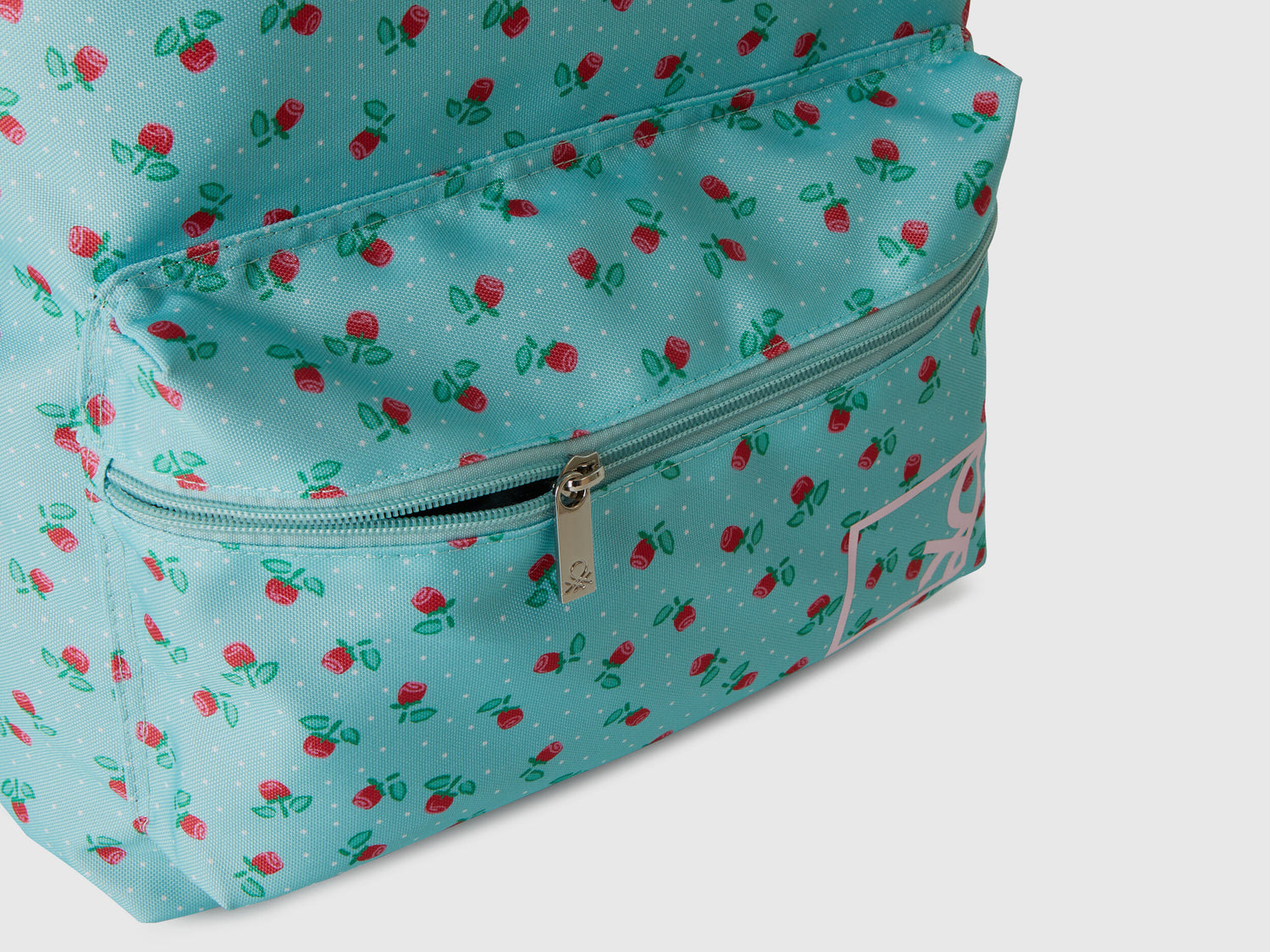 Nylon Backpack With Dots And Flowers