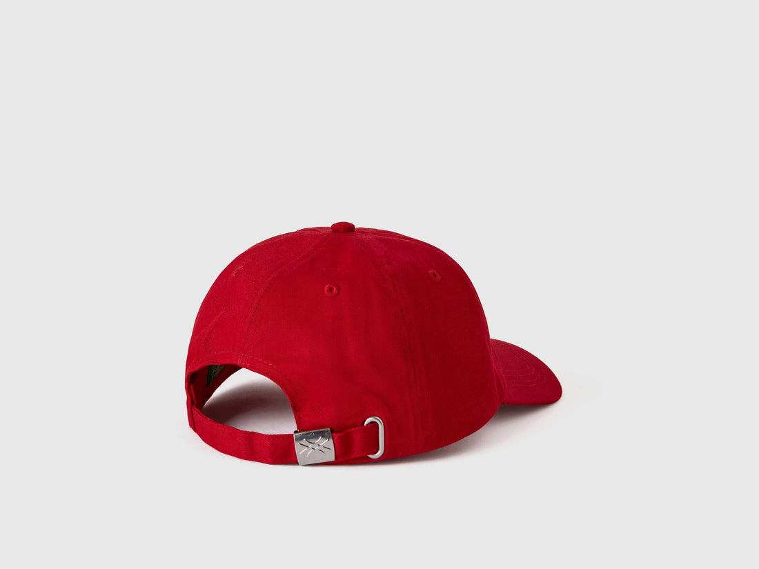 Red Cap With Embroidered Logo