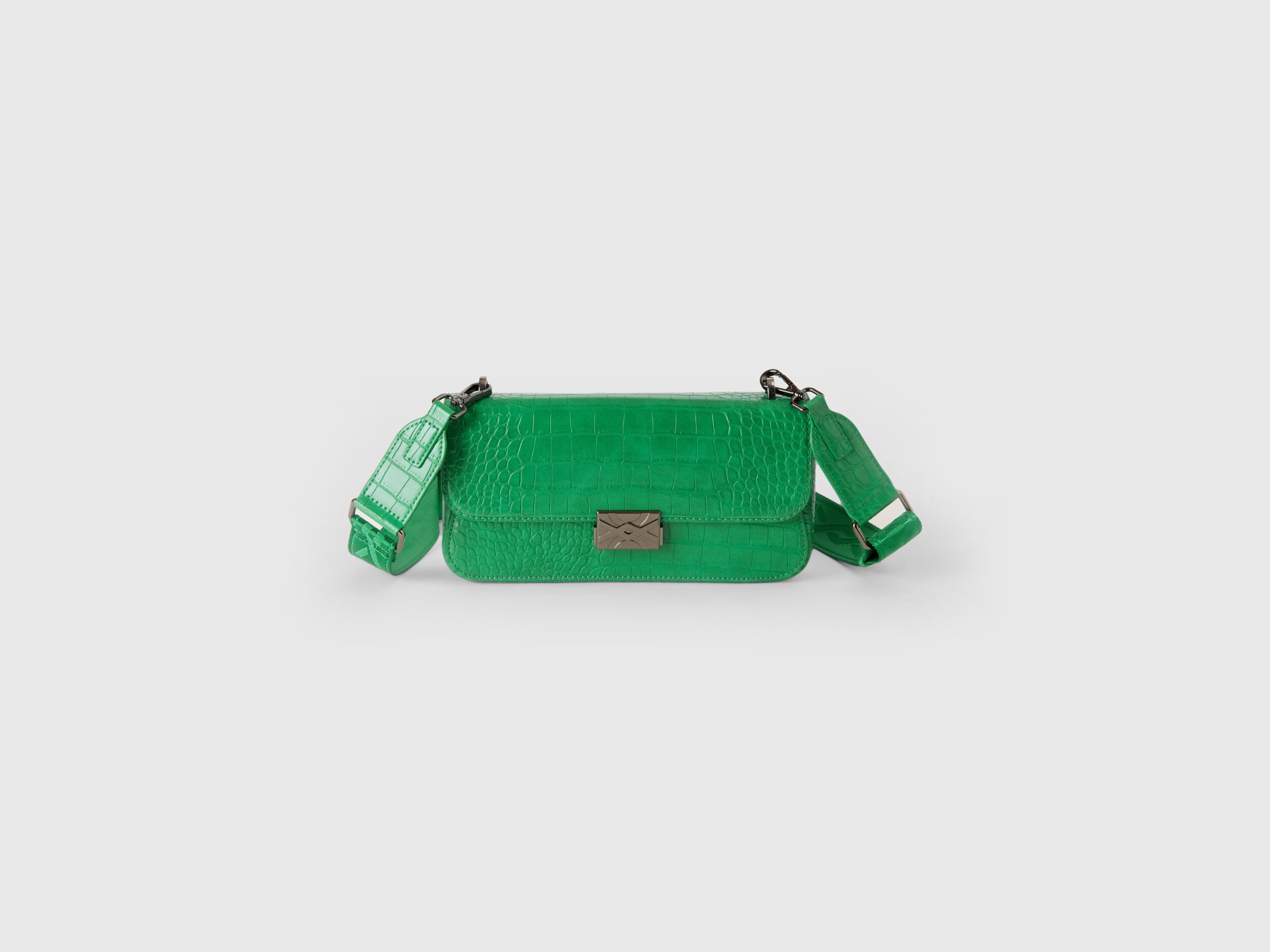 Medium Green Be Bag With Crocodile Print_6HKVUY029_7U3_01