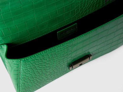 Medium Green Be Bag With Crocodile Print_6HKVUY029_7U3_03