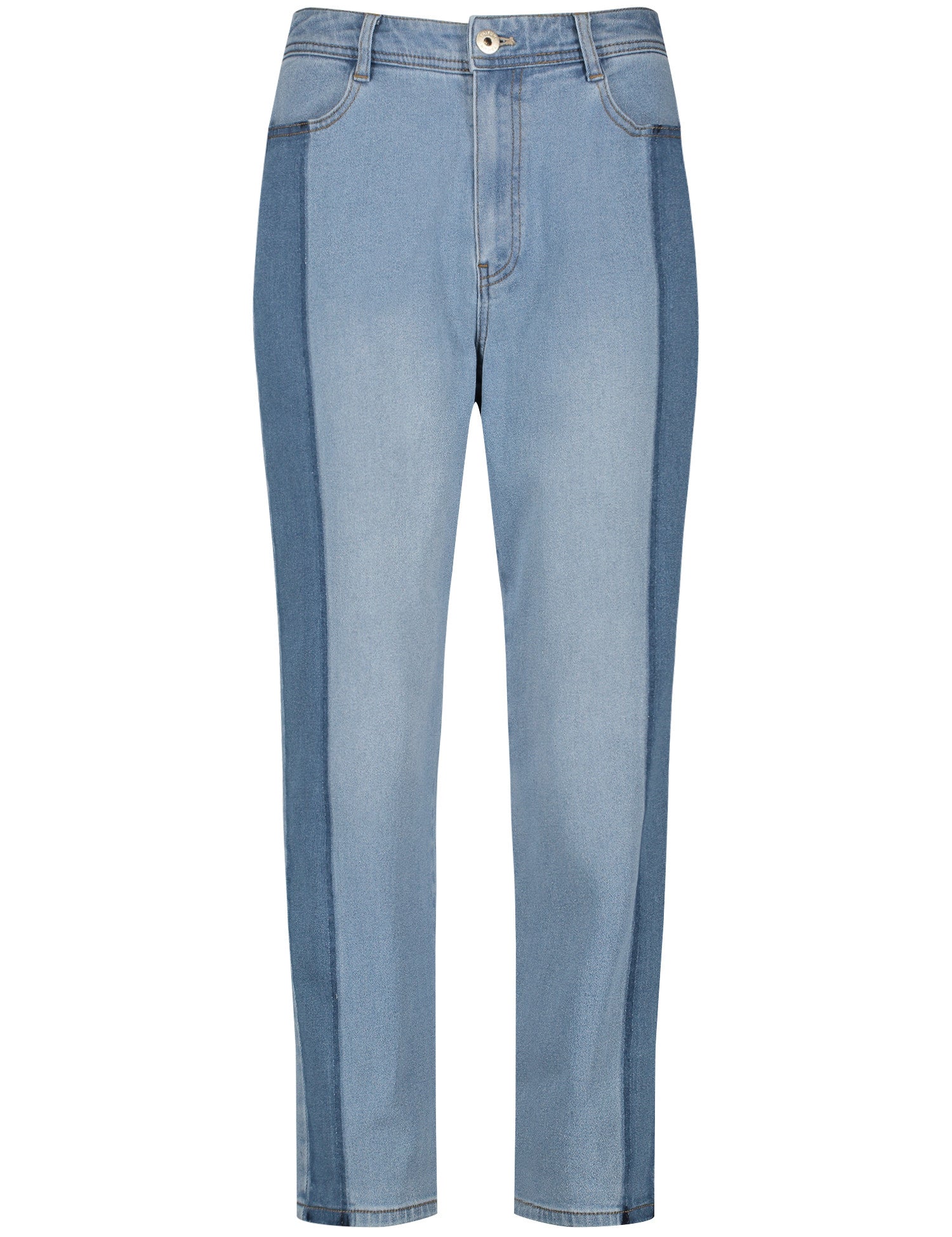 7/8-Length Jeans With Contrasting Details, Mom Fit