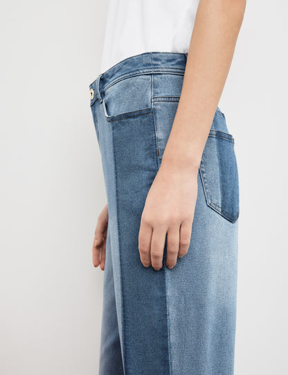 7/8-Length Jeans With Contrasting Details, Mom Fit