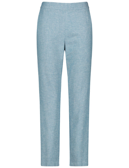 7/8-Length Trousers In A Linen Blend, Slim Fit