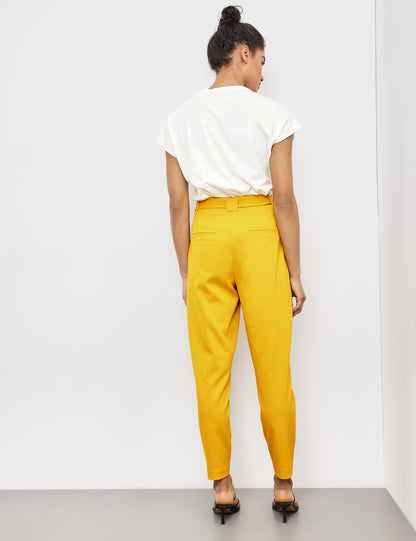 7/8-Length Trousers With A Tie-Around Belt, Slim Fit