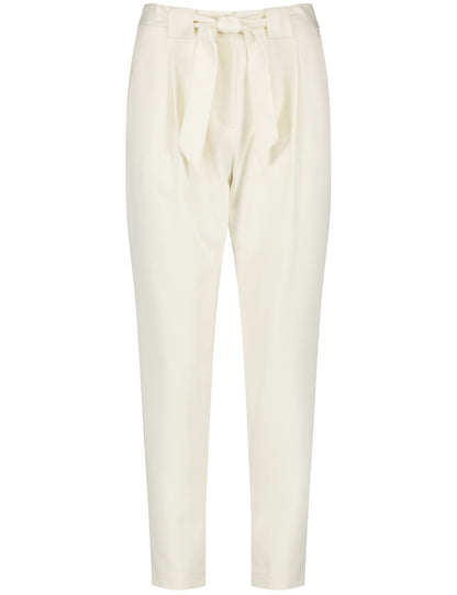 7/8-Length Trousers With A Tie-Around Belt, Slim Fit