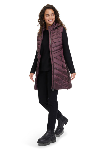 Brown Quilted Puffer Vest With Hood_7542-1537_4634_05