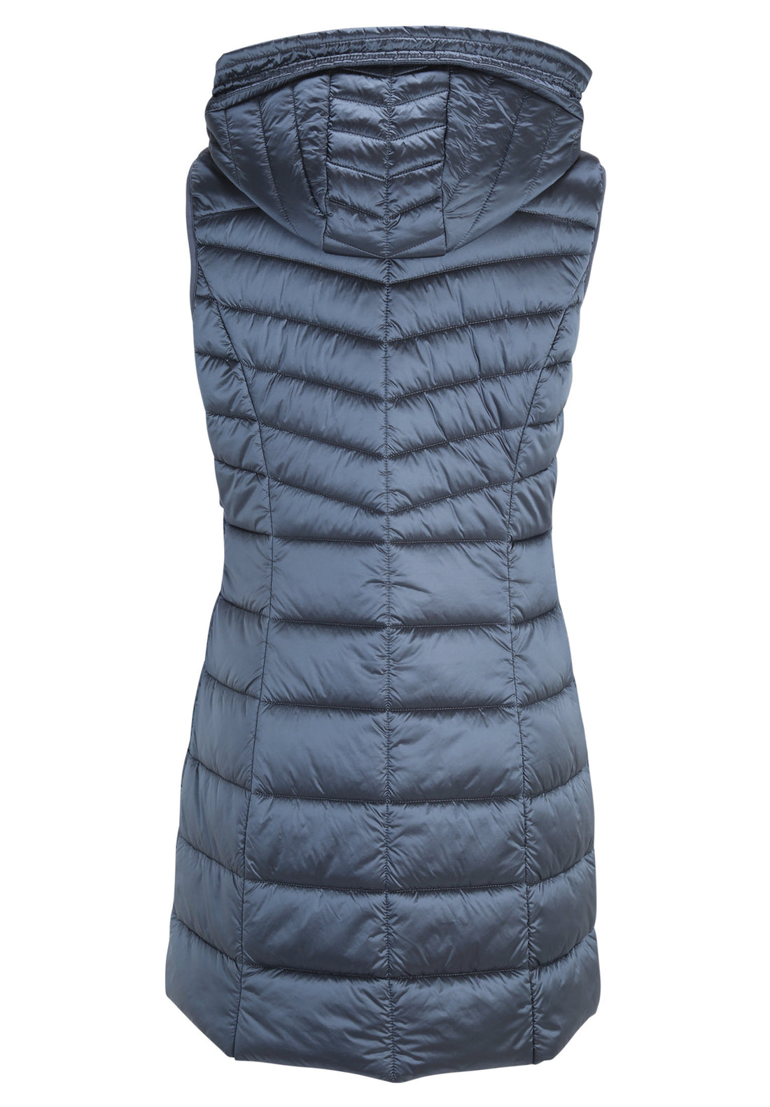 Blue Quilted Puffer Vest With Hood_7542-1537_8398_02