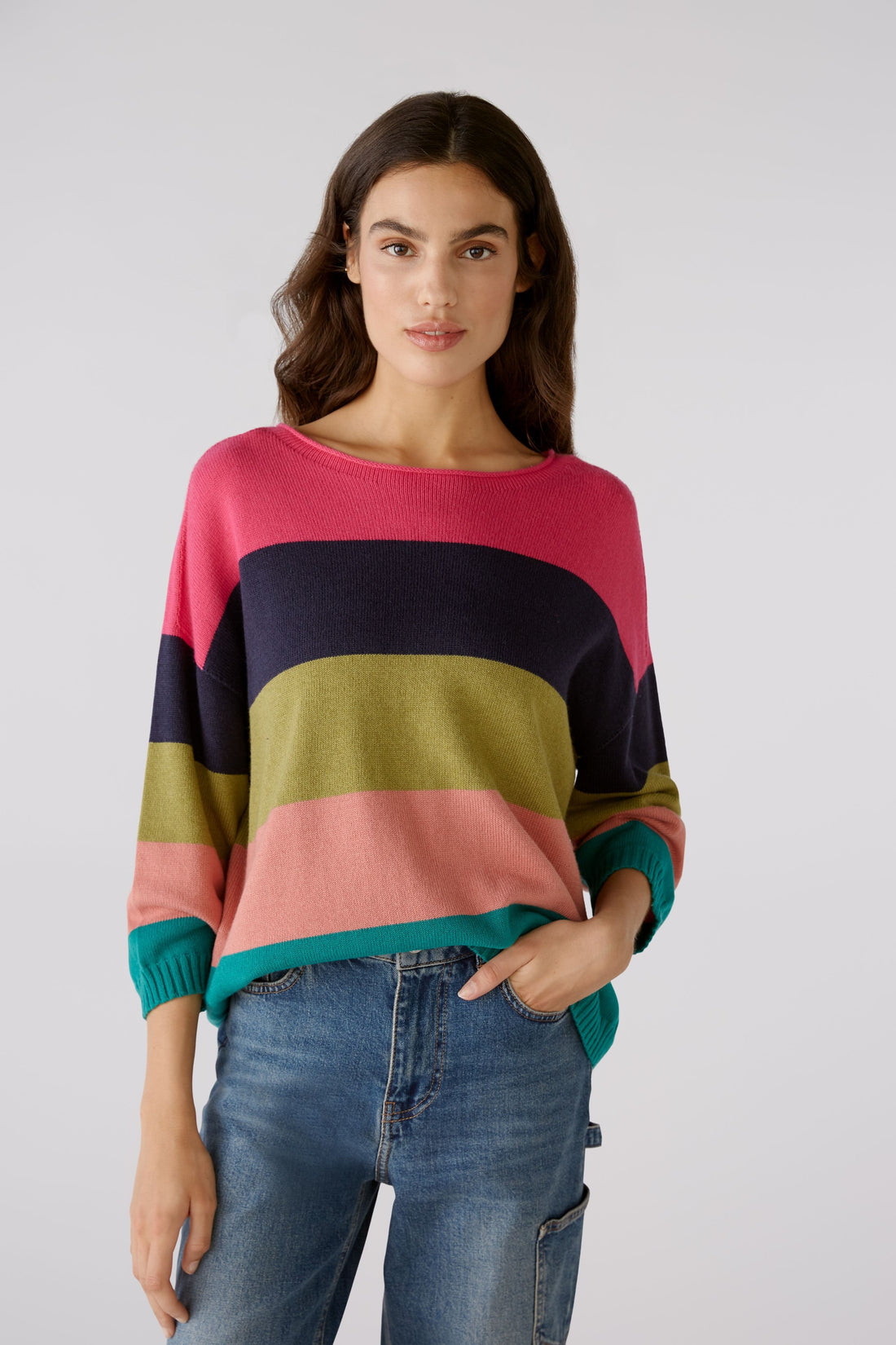 Color-Block Sweater In Cotton And Viscose Blend_02