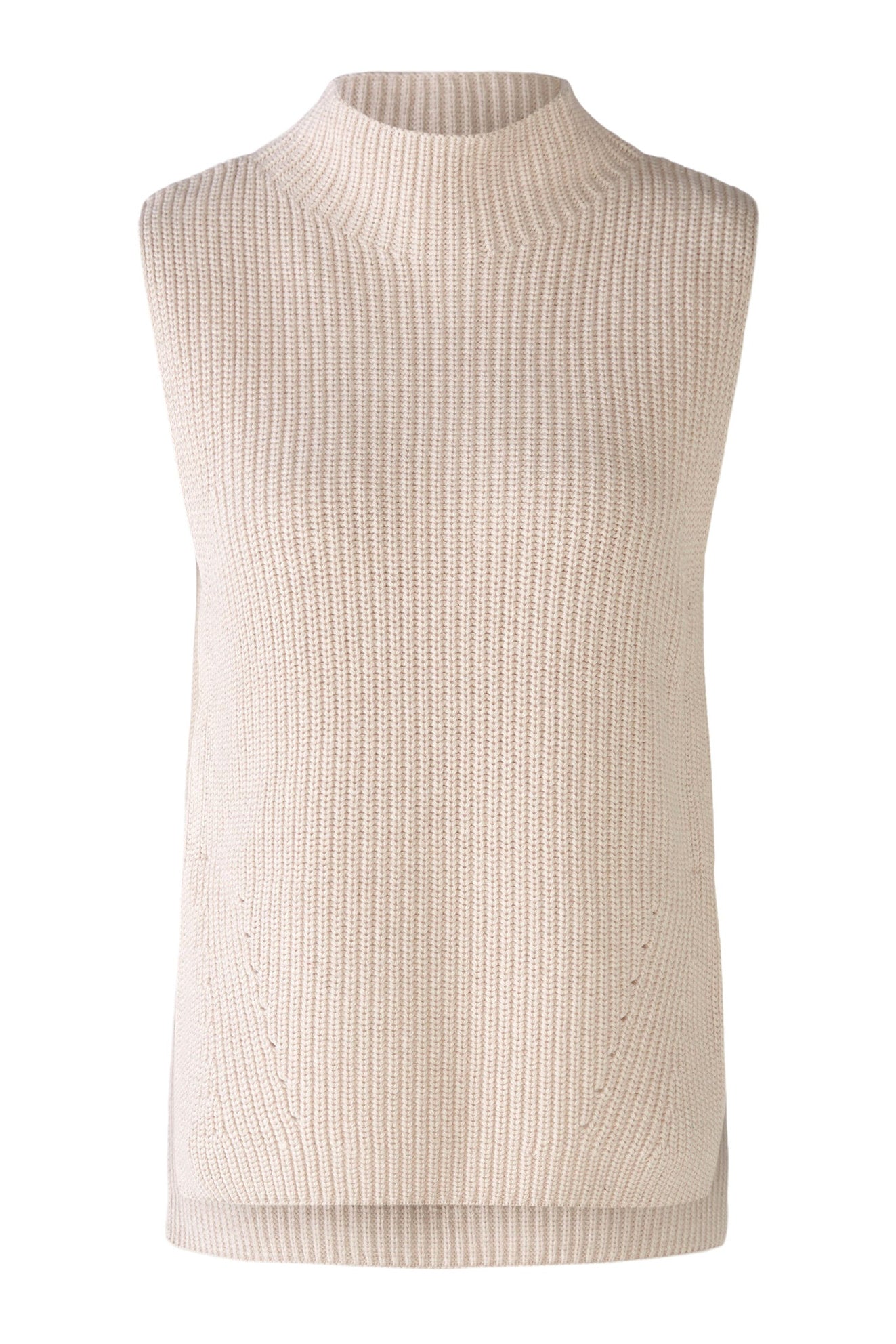 Beige Mockneck Sleeveless Pullover_79378_7065_01