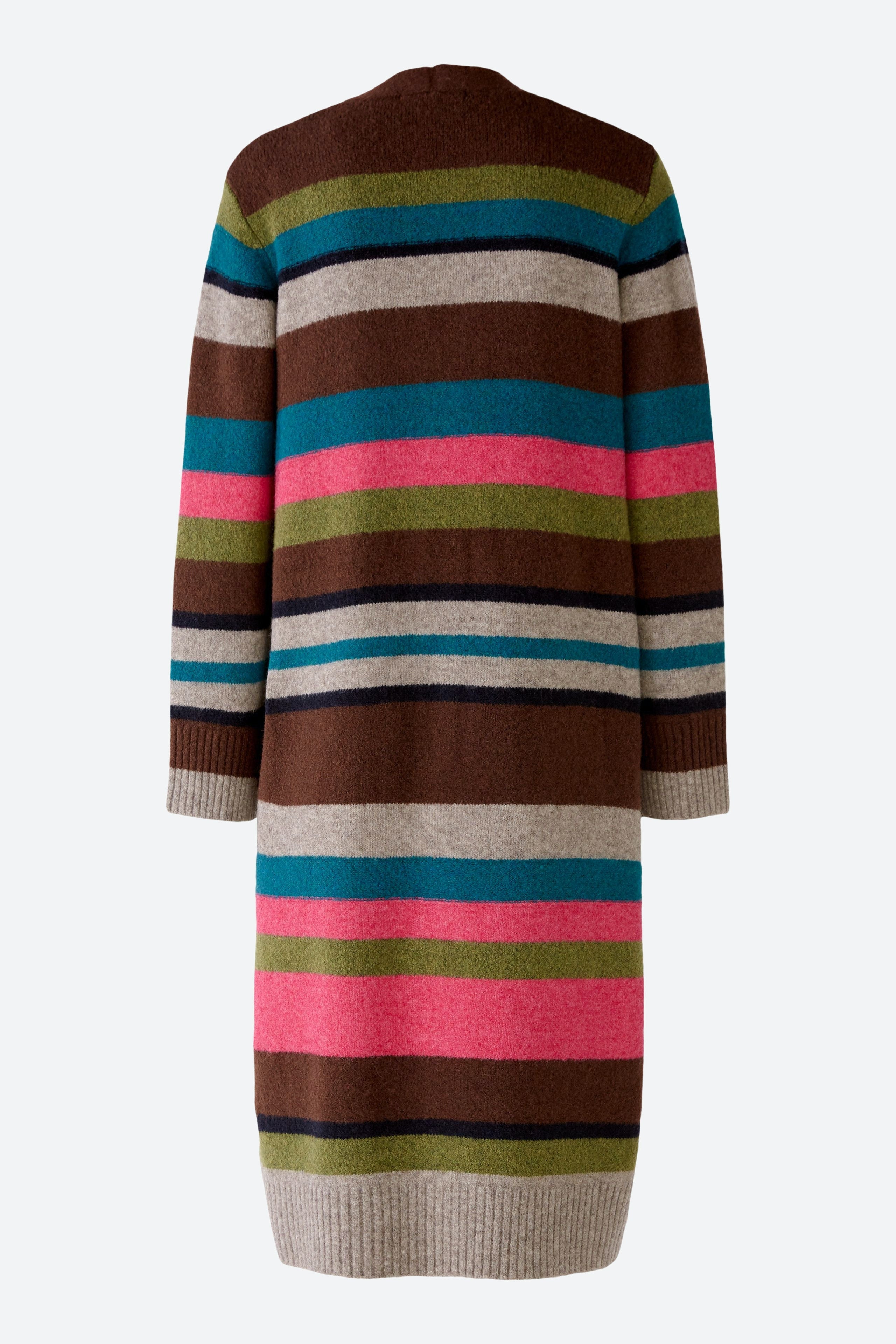 Multi-Color Color Block Knitted Long Cardigan_08