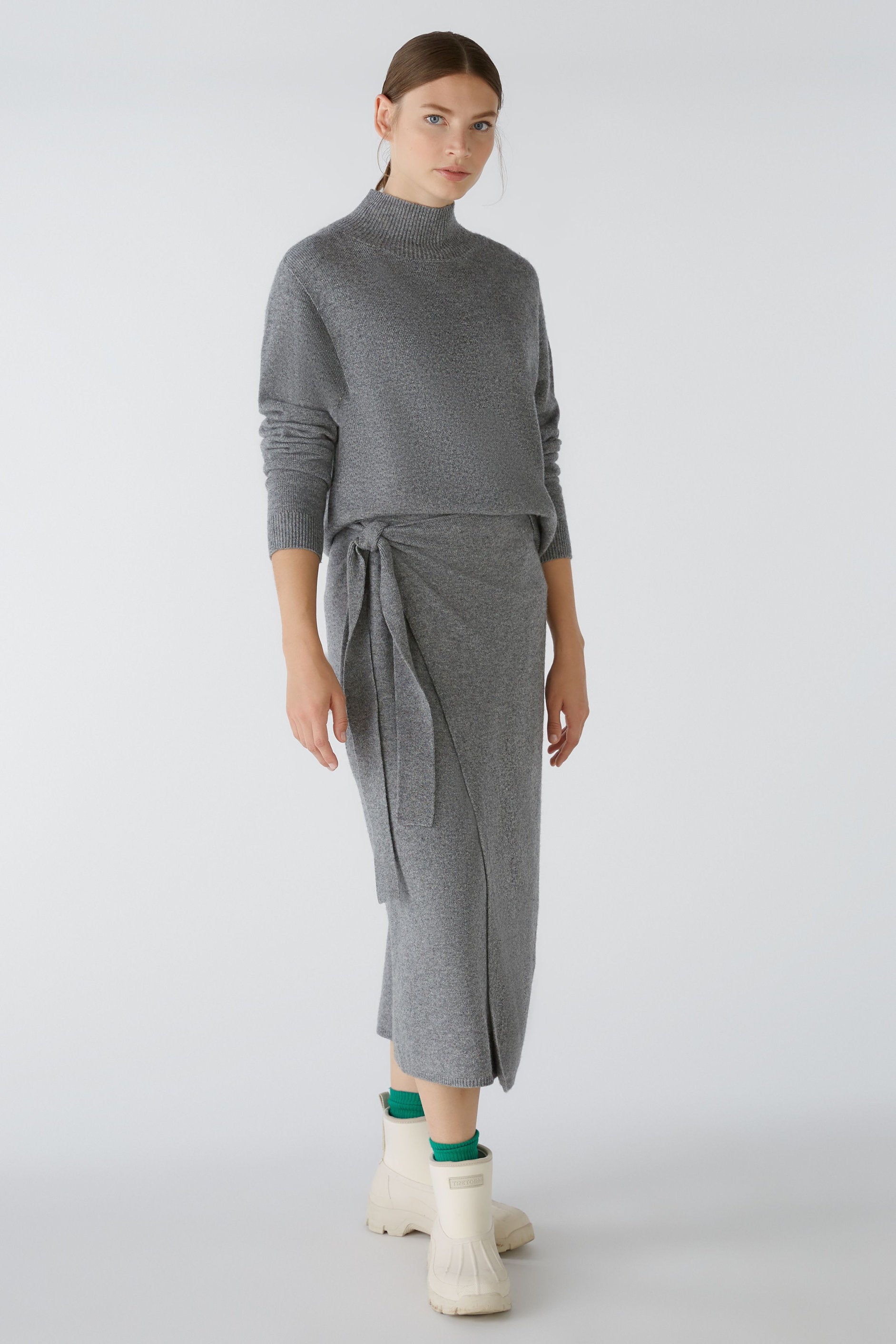 Grey Wrap Around Midi Skirt_79601_9559_02